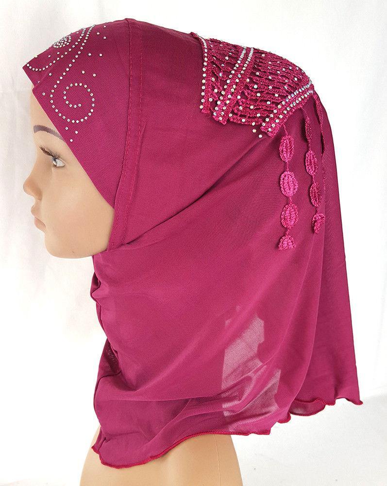 Ice Silk Toddler Kids Children Hijab Islamic Scarf Shawls -0863