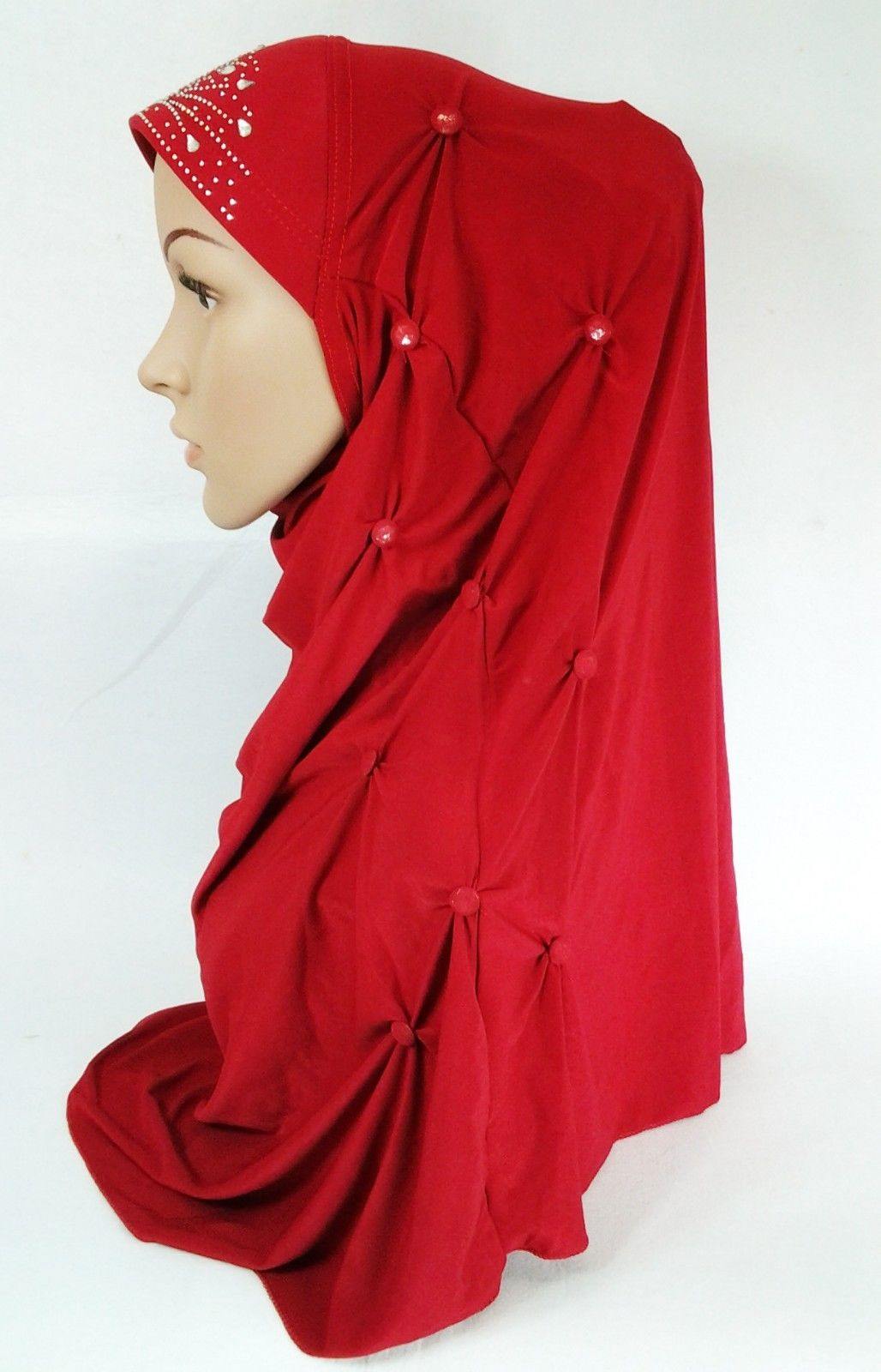 Crystal Hemp Over Chest Hijab Muslim Scarf Islamic Amira Hijab