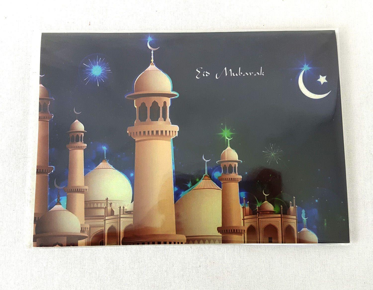 A5 Eid Mubarak Ramadan Card Happy Eid Muslim Greeting Cards (P201)