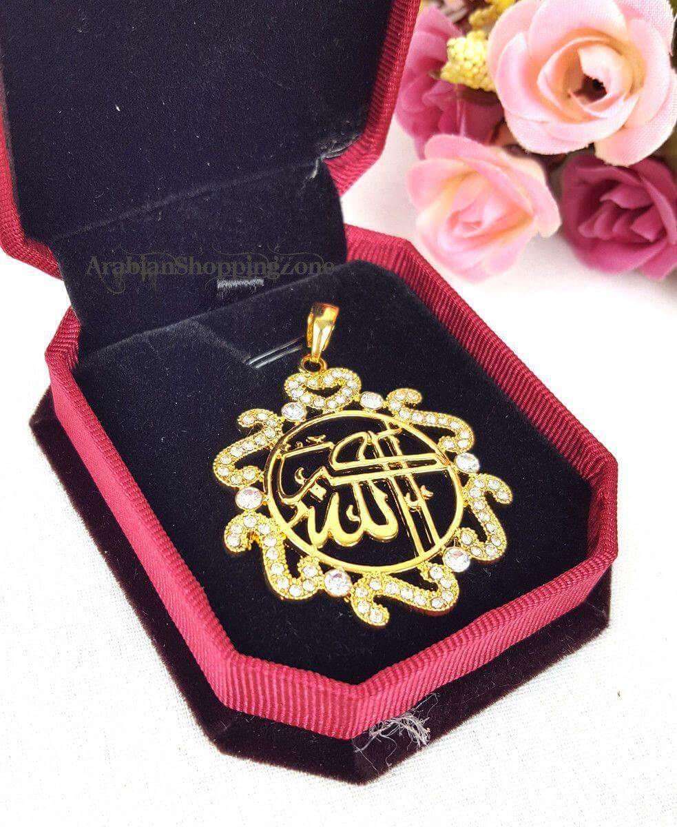 24k Gold Plated Muslim Pendant Copper Necklace