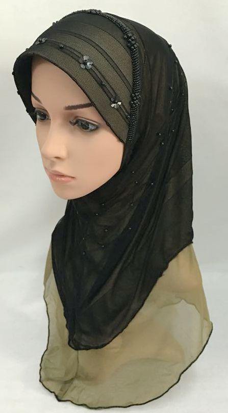 Slip-on LightWeight Double-Mesh-layered Muslim Hijab Islamic Scarf Shawls