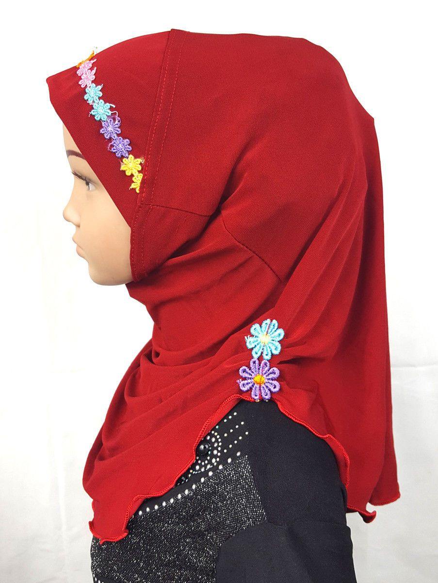 Crystal Hemp Toddler Kids Children Hijab Islamic Scarf Shawls -9397