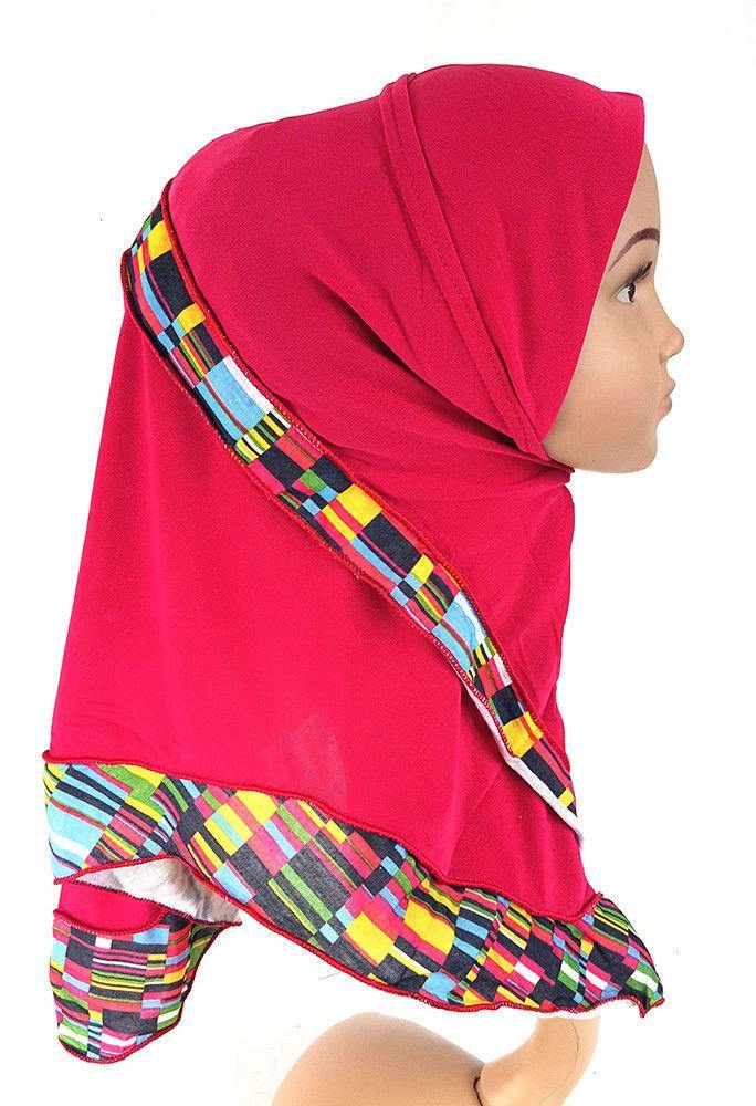 Crystal Hemp Kids Toddler Children Islamic Hijab Islamic Scarf Shawls -0102