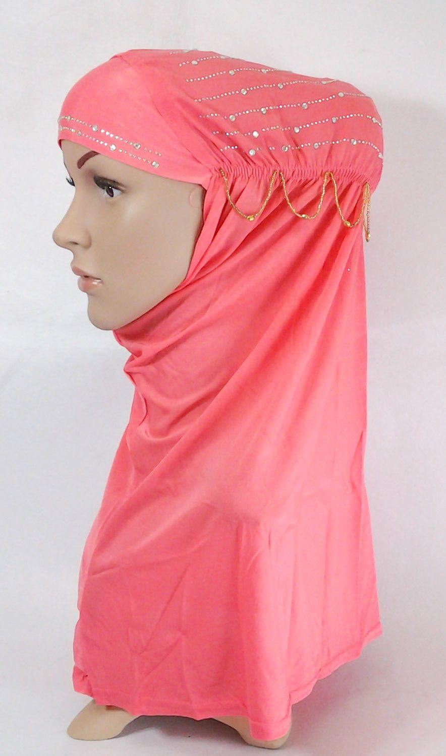 Polyester Ice Silk RhineStone Hijab Muslim Scraf Islamic Amira ASZ089A