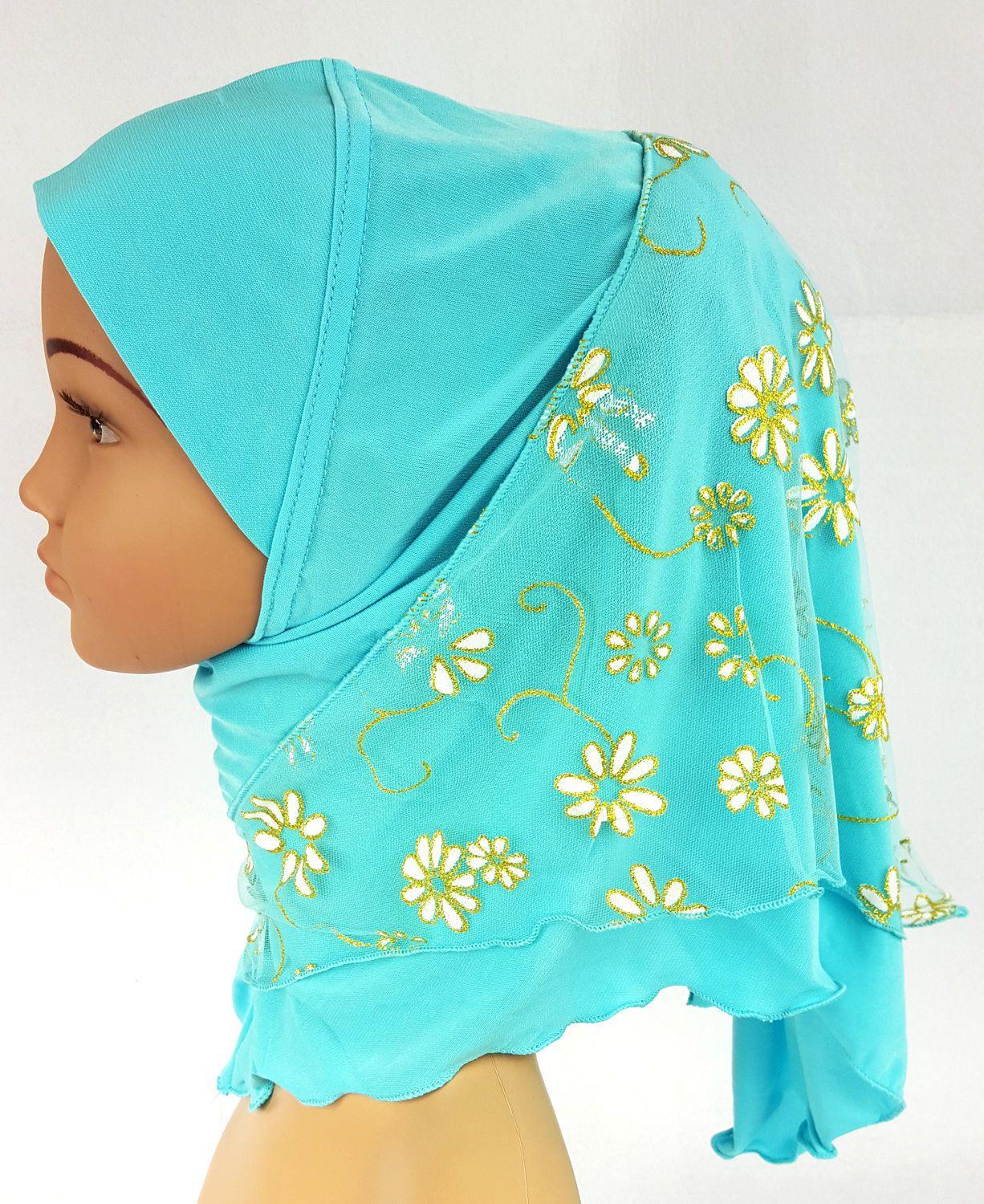 Crystal Hemp Toddler Children Kids Hijab Islamic Scarf Shawls -7270