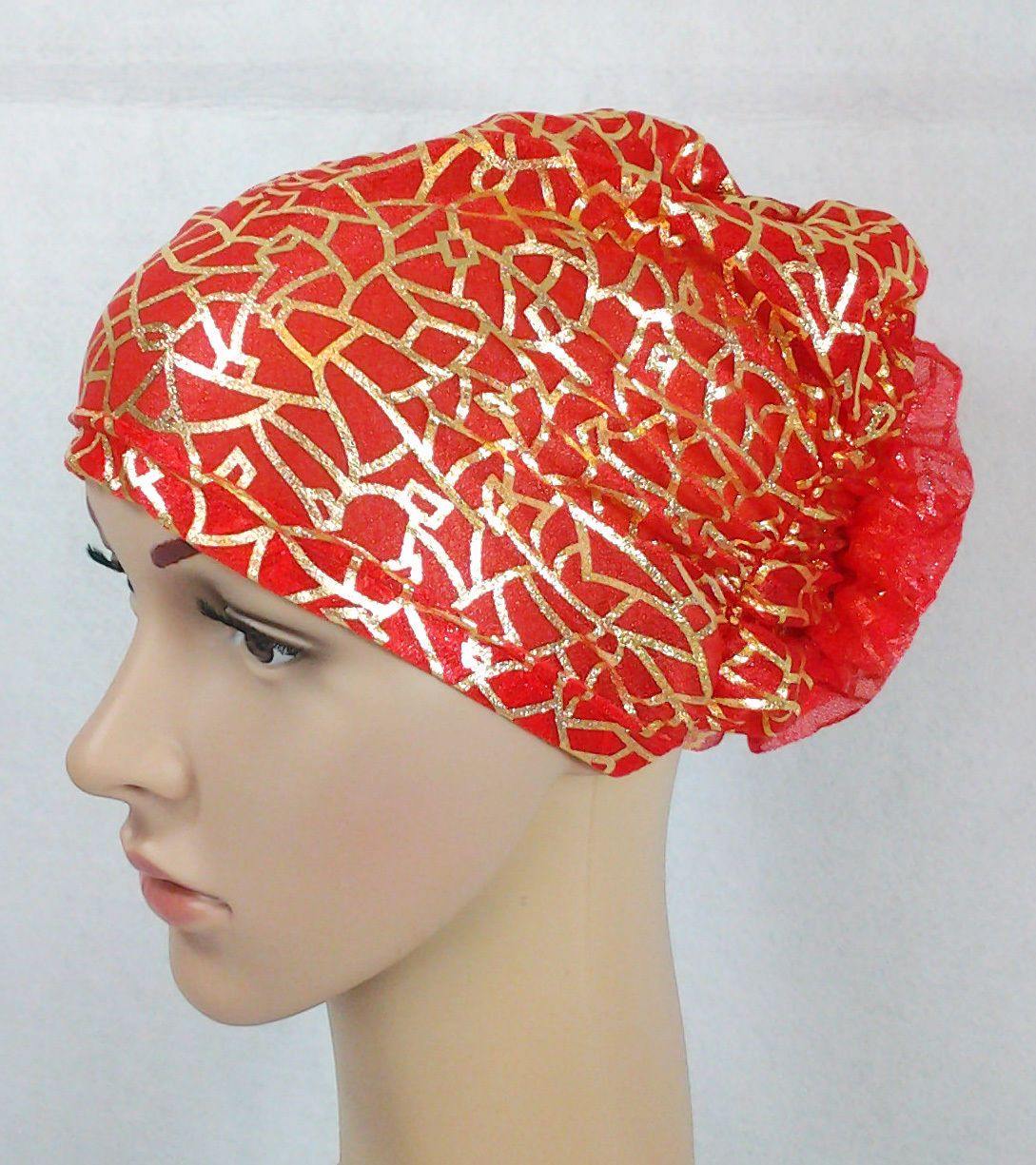 Gauze Gilt-Print UnderHijab Muslim Inner Hijab Caps Hair loss Underscarf