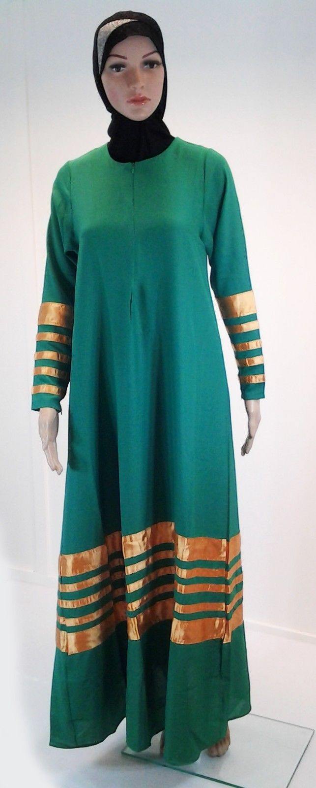 Linen Kaftan Women Islamic Abaya Jilbab Long Sleeve HSZ10050 (Size S)