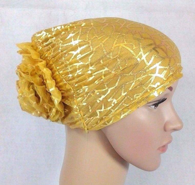 Gauze Gilt-Print UnderHijab Muslim Inner Hijab Caps Hair loss Underscarf