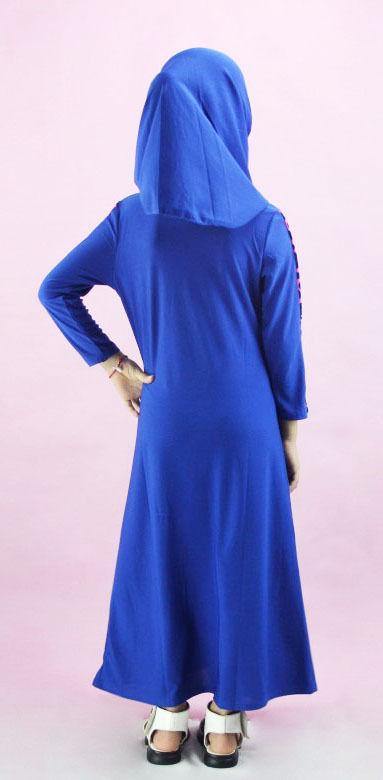 Children Girls Muslim Dress Kids Long Sleeve Abaya Islamic 4-14T