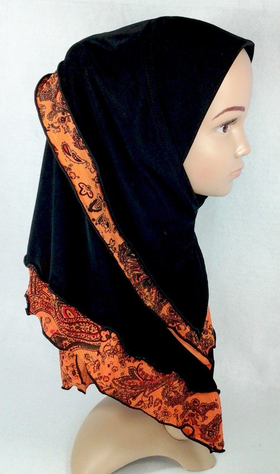 Crystal Hemp Kids Toddler Children Islamic Hijab Islamic Scarf Shawls -0102