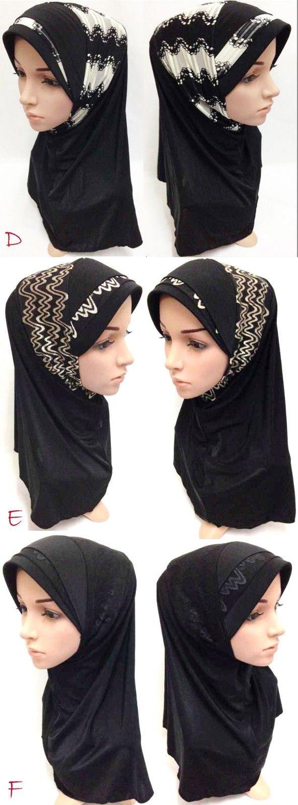 Viscose Ice Silk Lace Black Muslim Hijab Islamic Scarf Shawls