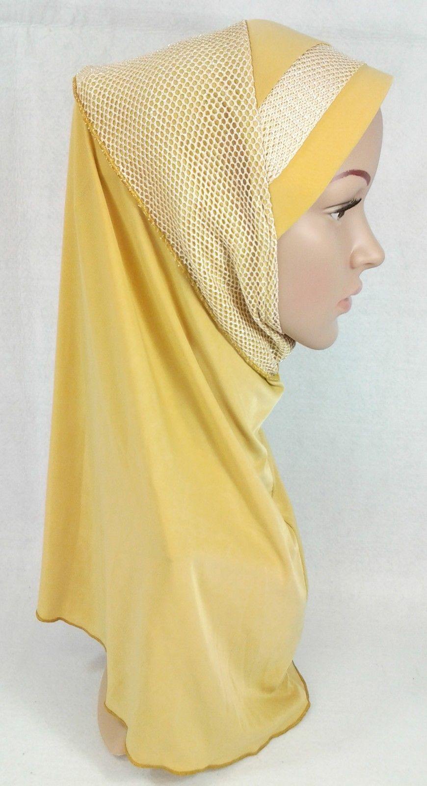 High Quality Viscose Lycra Lace Muslim Hijab Islamic Scarf Shawls Slip-on