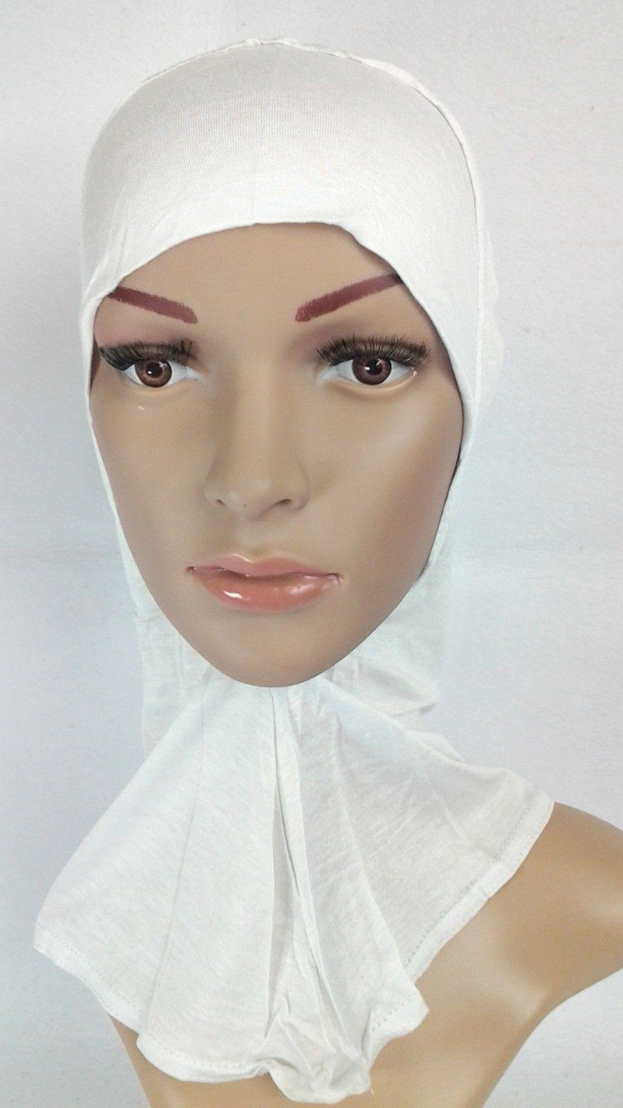 Women's Under Scarf Hat Cap Bone Bonnet Hijab Islamic Neck Cover Muslim