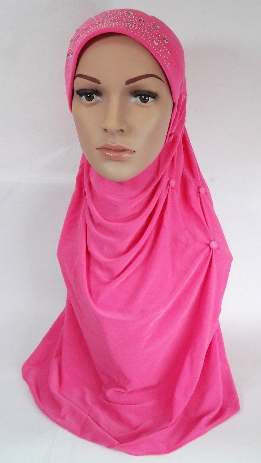 Crystal Hemp Over Chest Hijab Muslim Scarf Islamic Amira Hijab