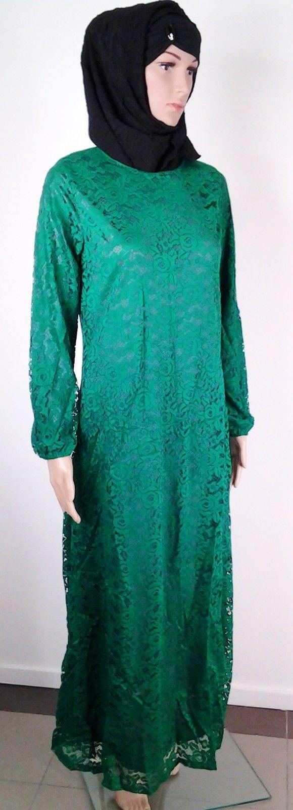 Lace Kaftan Women Islamic Abaya Jilbab Long Sleeve HSZ10016 (US6/EU36/UK10)