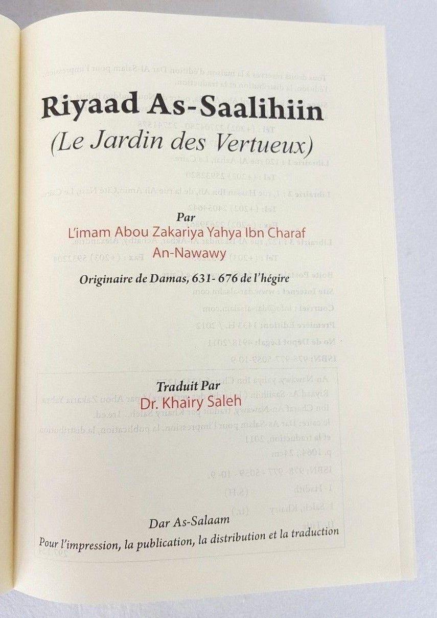 Riyaad As-Saalihiin in French