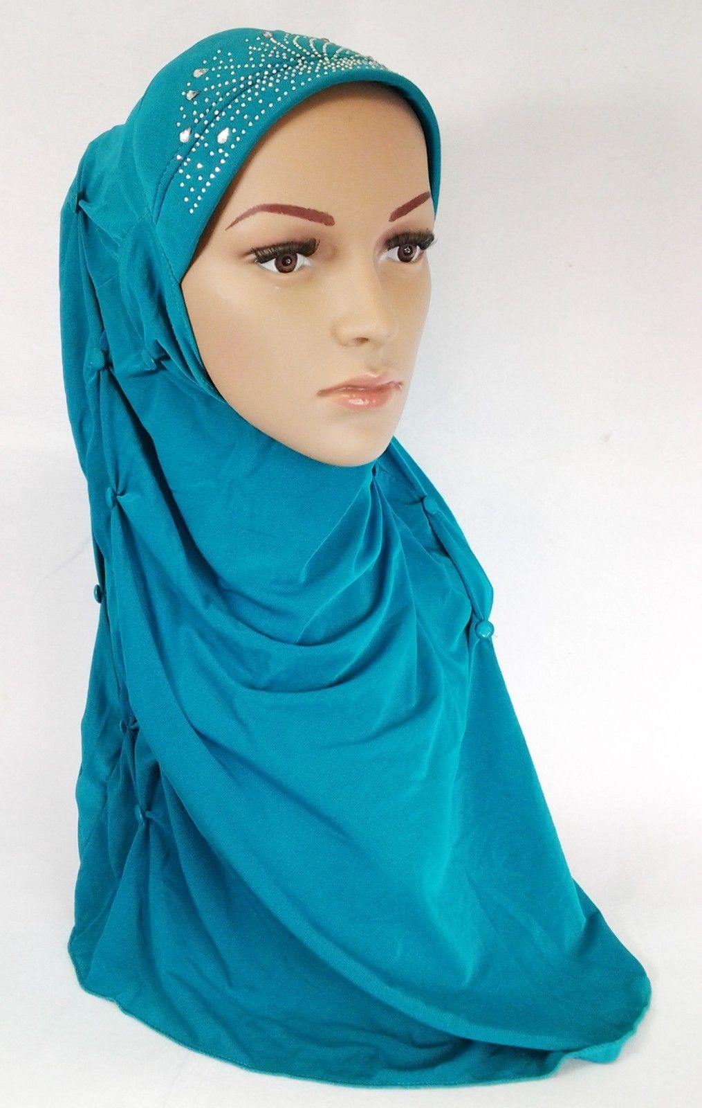 Crystal Hemp Over Chest Hijab Muslim Scarf Islamic Amira Hijab