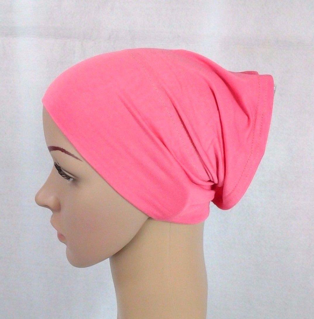 Cotton UnderHijab Scarf Shawl Slip on Bonnet Hijab Tube Hair Loss (12 colors)