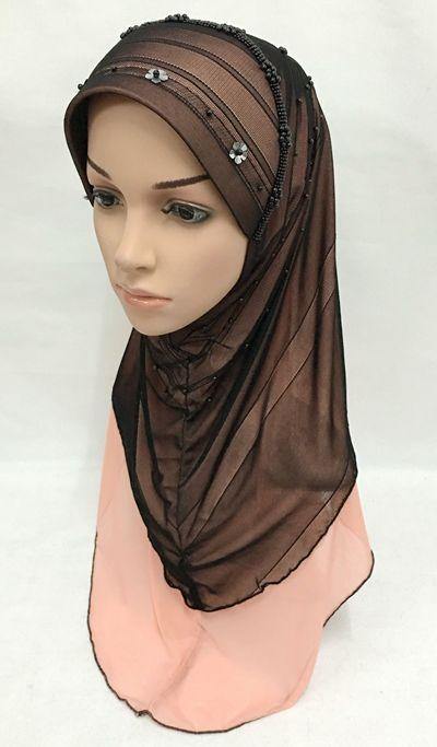 Slip-on LightWeight Double-Mesh-layered Muslim Hijab Islamic Scarf Shawls