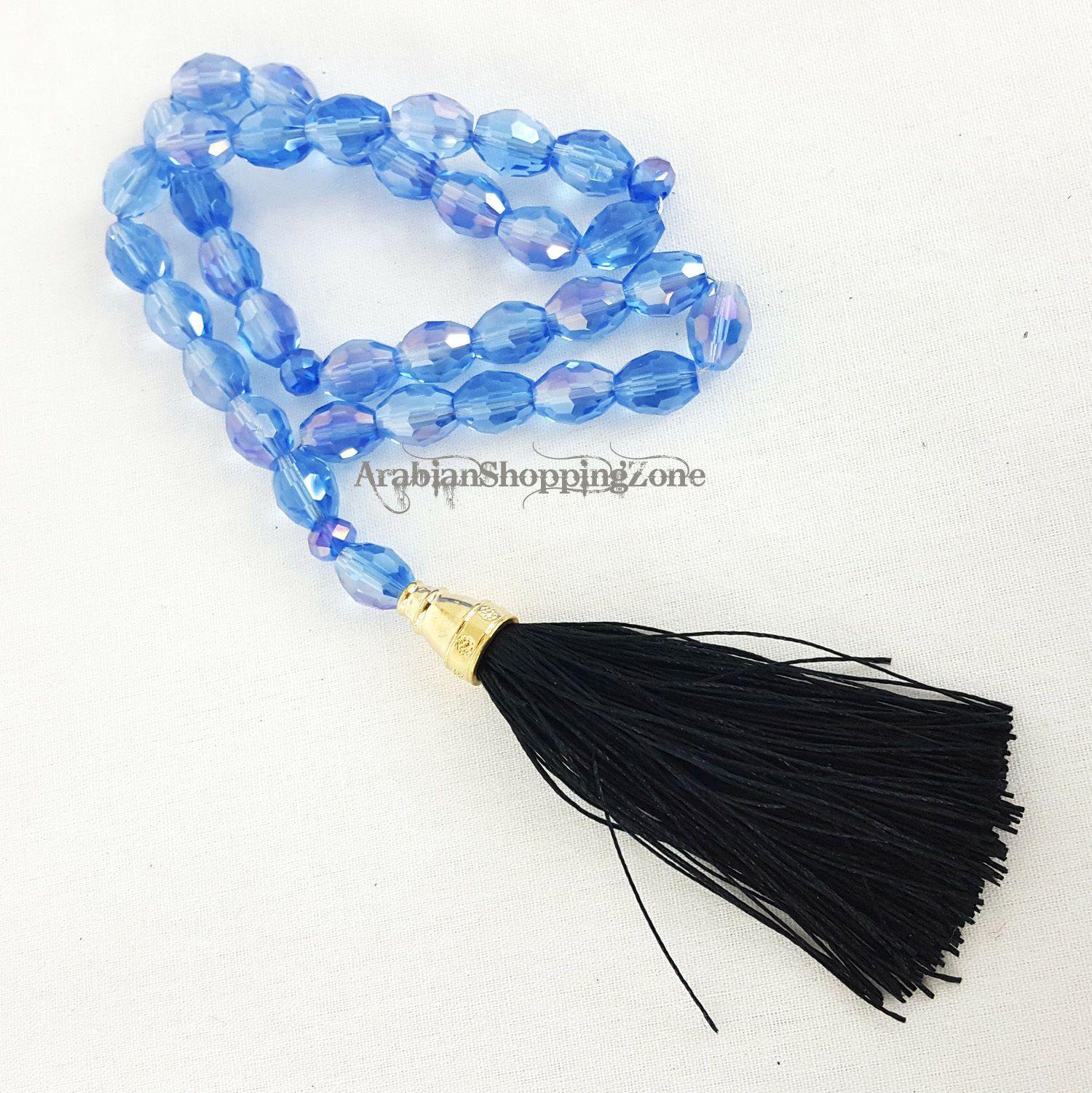 Islamic Salah 12mm Sapphire Crystal Prayer Beads 33 Mesbaha