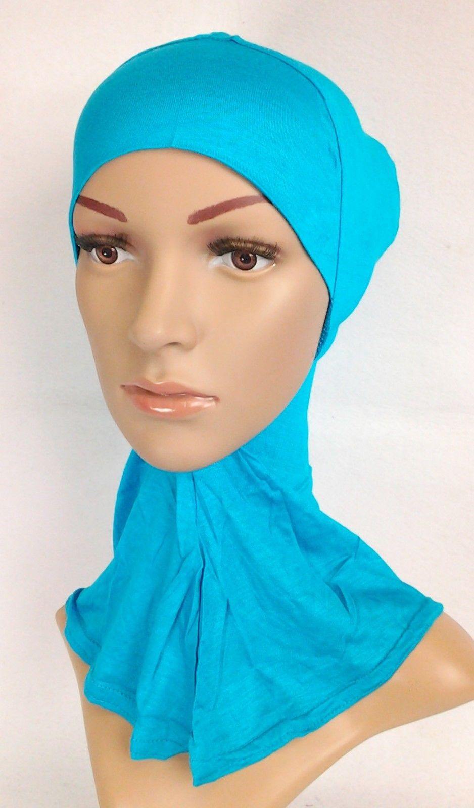 Women's Under Scarf Hat Cap Bone Bonnet Hijab Islamic Neck Cover Muslim