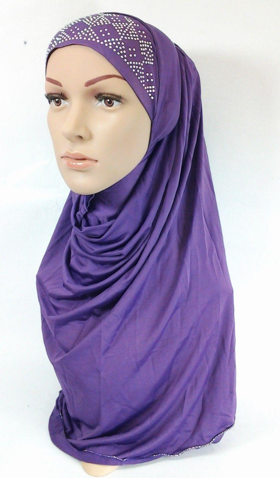 Pull-on Easy Muslim Hijab Fashion Islamic Scarf Viscose Ice Silk MLl061