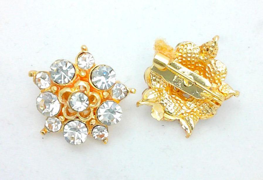 Brooch Hijab Scarf Hat Safety Pin Rhinestones 1.5-2cm