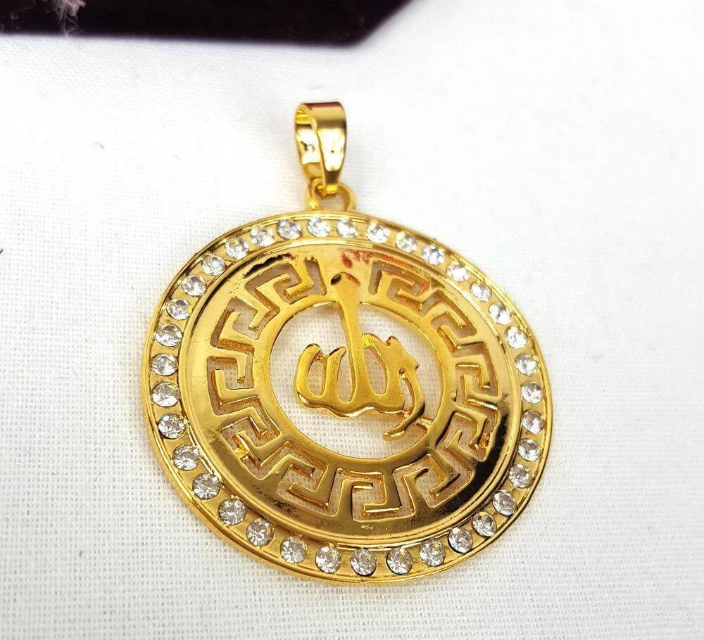 24k Gold Plated Muslim Pendant Copper Necklace