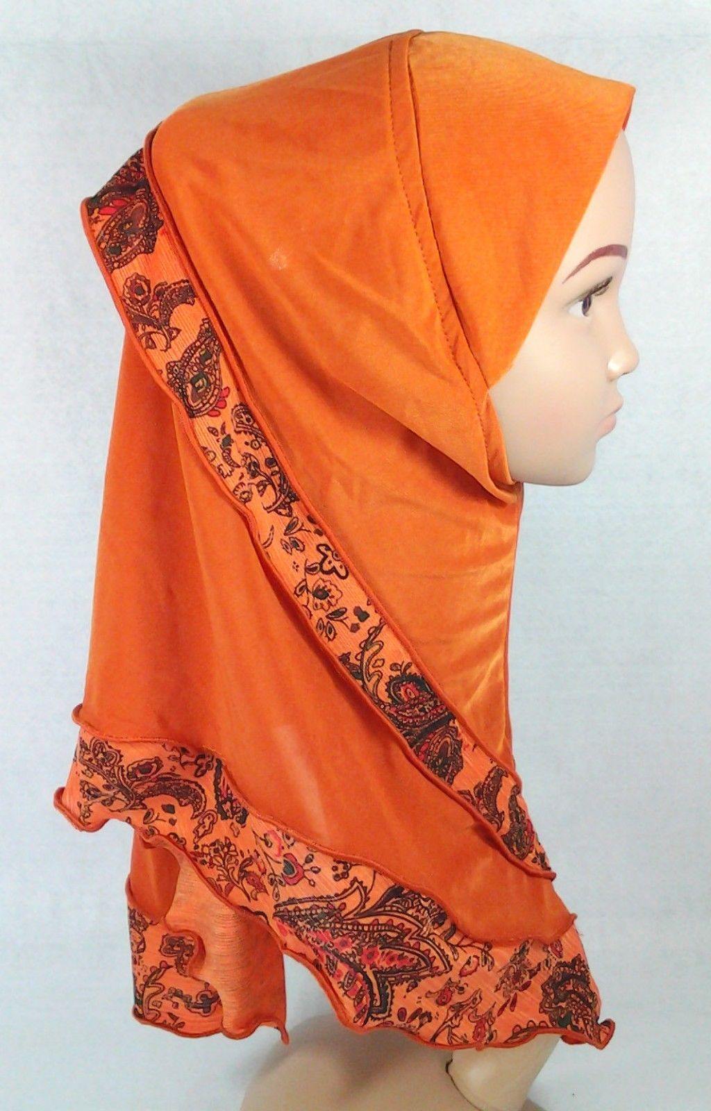 Crystal Hemp Kids Toddler Children Islamic Hijab Islamic Scarf Shawls -0102