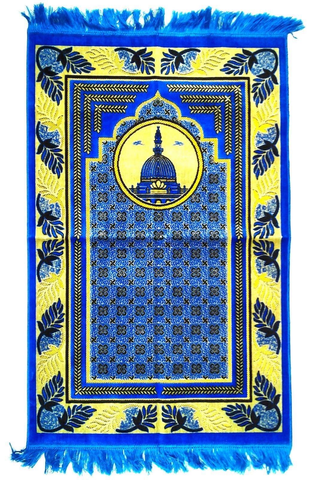 Turkish PRAYER RUG/MAT MUSALLAH JANAMAZ SEJADAH WITH KABA