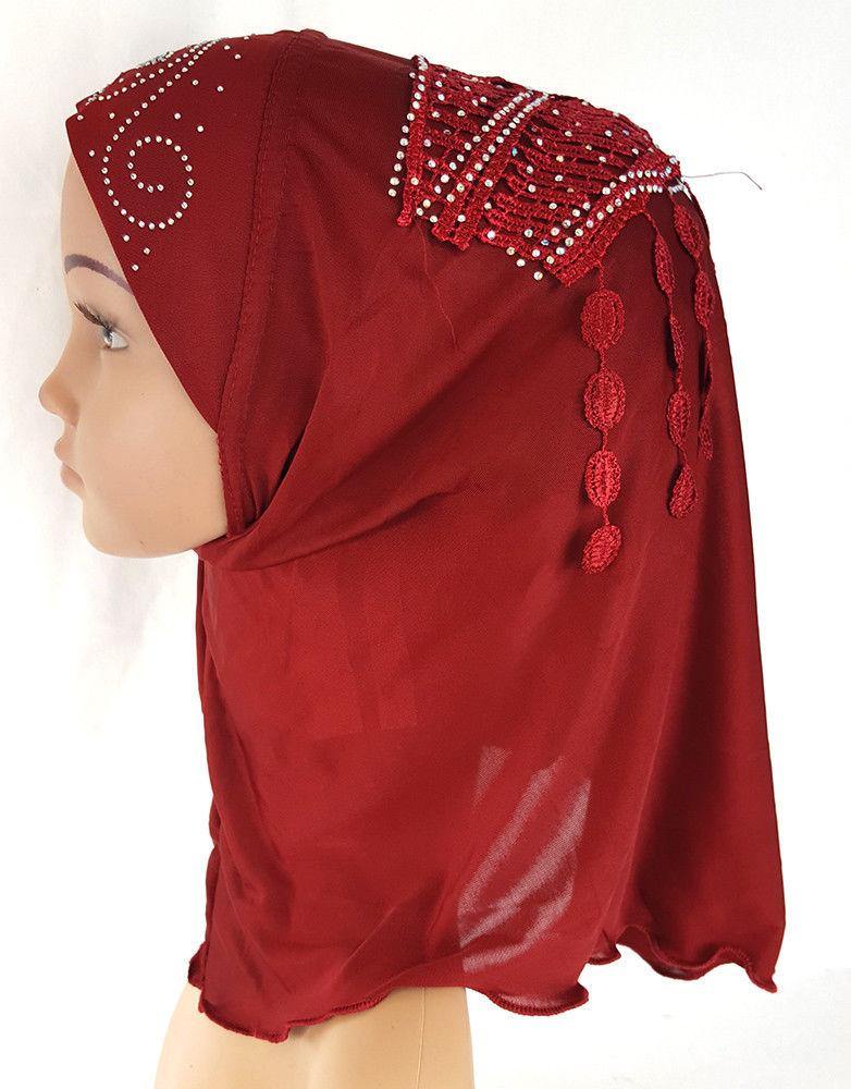 Ice Silk Toddler Kids Children Hijab Islamic Scarf Shawls -0863