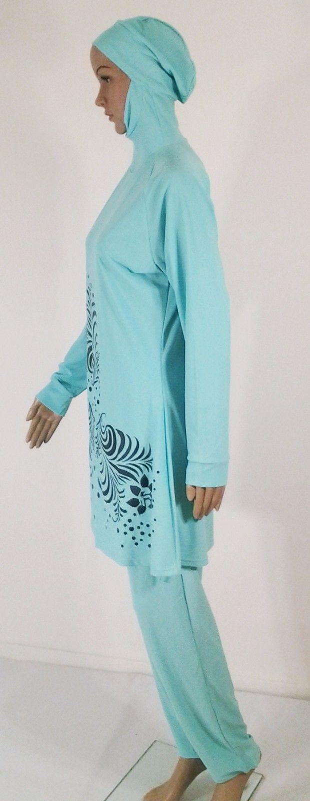 Muslim Islamic Full Cover Swimwear Beach Wear Costumes S-3XL