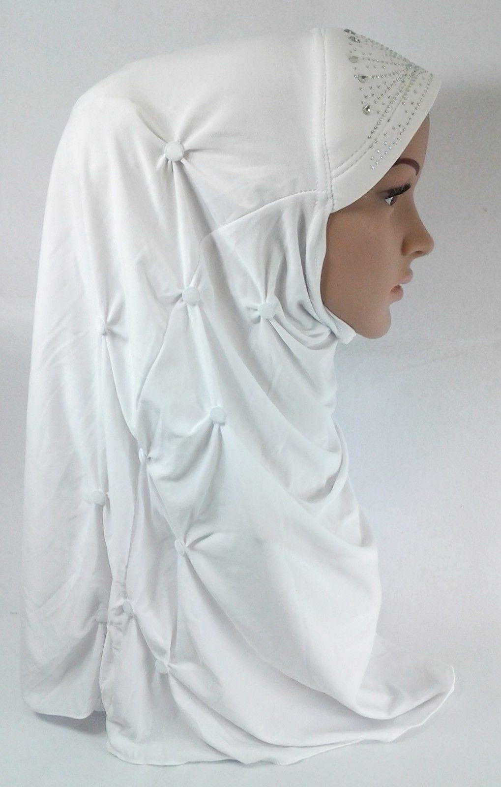 Crystal Hemp Over Chest Hijab Muslim Scarf Islamic Amira Hijab