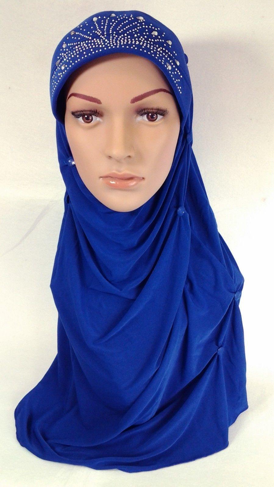 Crystal Hemp Over Chest Hijab Muslim Scarf Islamic Amira Hijab