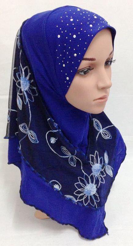 Lace Crystal Hemp Muslim Girl Amira Hijab Islamic Scarf Shawls Perfect Teenagers