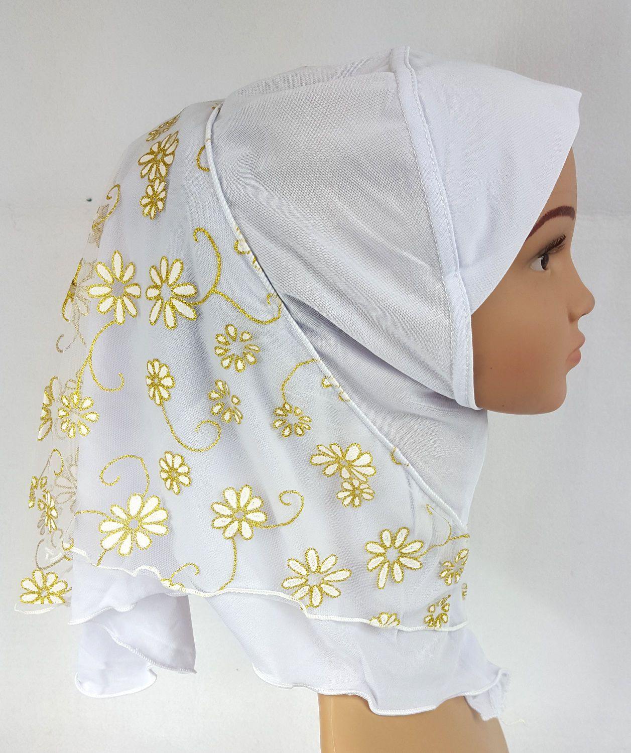 Crystal Hemp Toddler Children Kids Hijab Islamic Scarf Shawls -7270