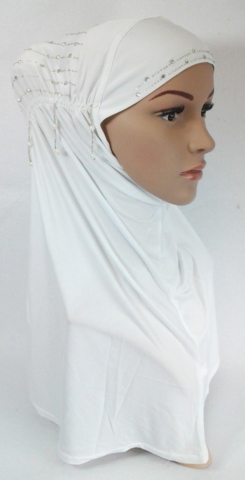 Ice Silk Rhine Stone Hijab Islamic Caps Headwear Arab Scarf ASZ088