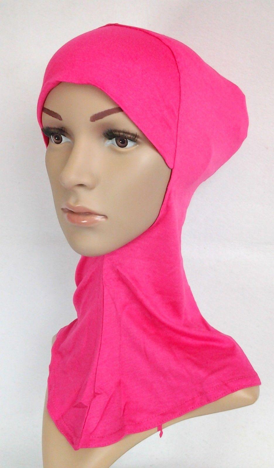 Women's Under Scarf Hat Cap Bone Bonnet Hijab Islamic Neck Cover Muslim