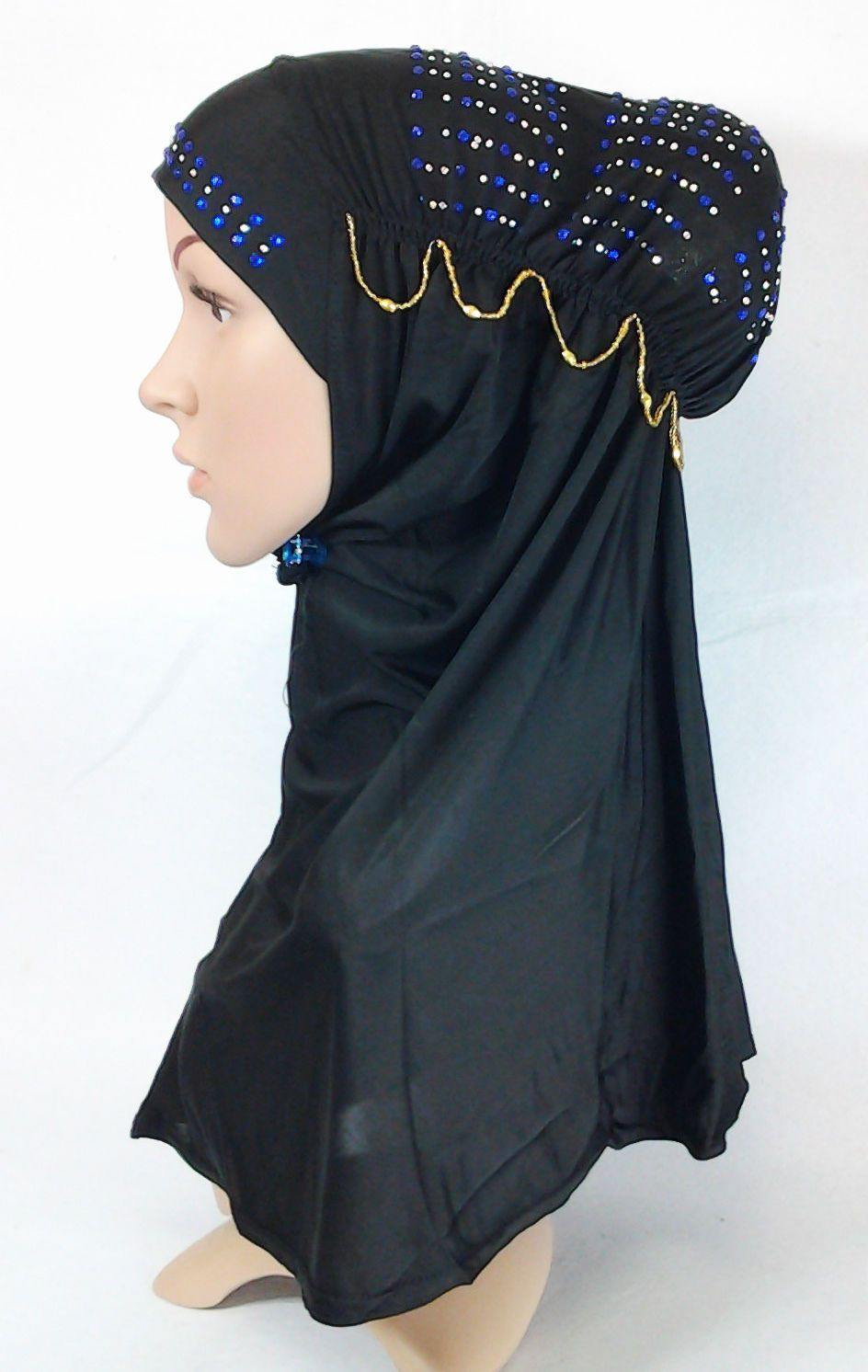 Viscose Ice Silk RhineStone Hijab Muslim Scraf Islamic Amira ASZ089B