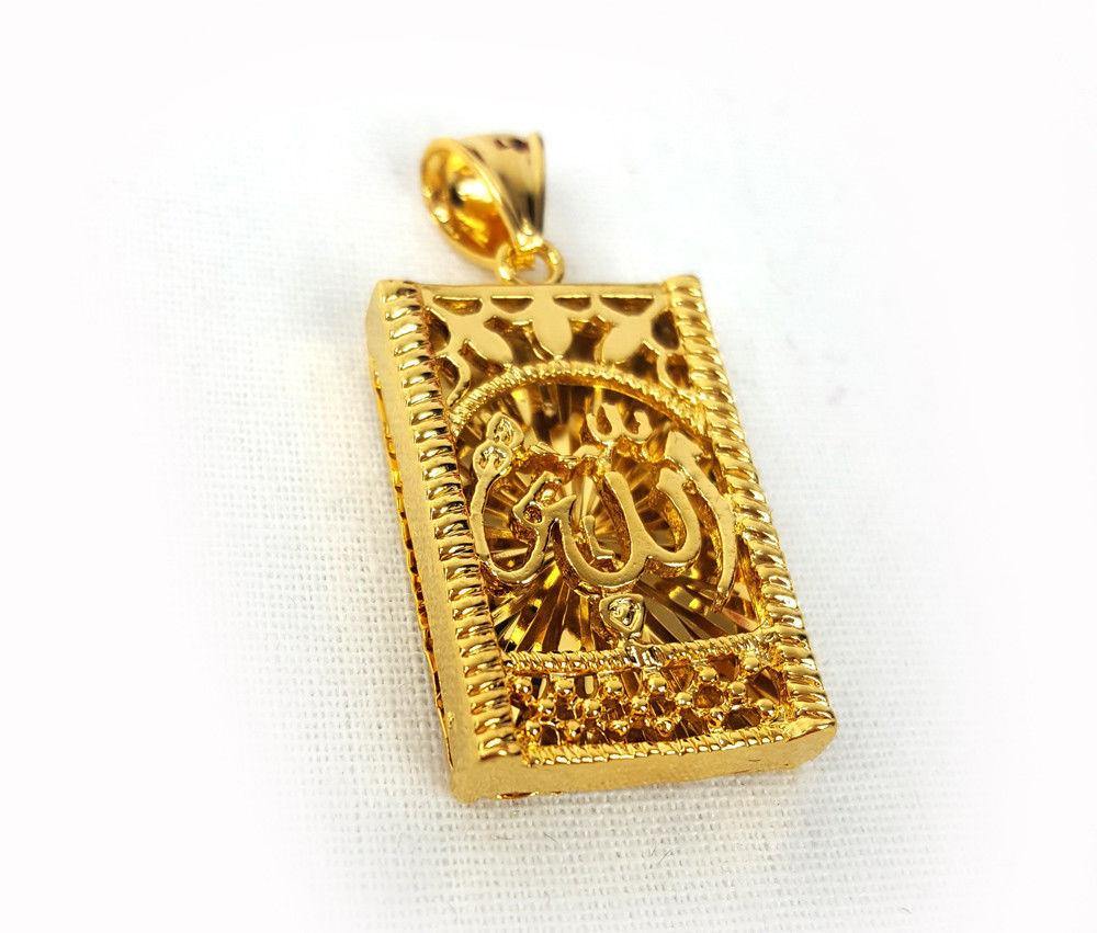 24k Gold Plated Islamic Pendant Copper Necklace