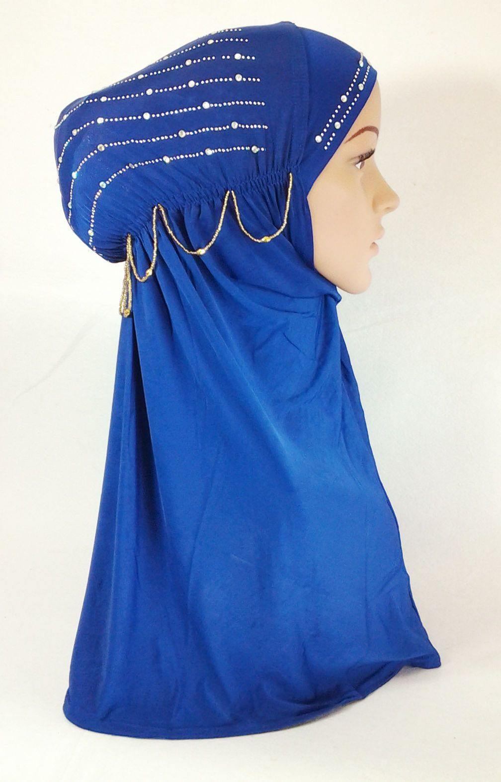 Polyester Ice Silk RhineStone Hijab Muslim Scraf Islamic Amira ASZ089A