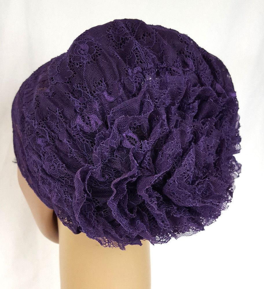 Full Lace Muslim Inner Hijab Caps Flower-Back Islamic Underscarf Hats