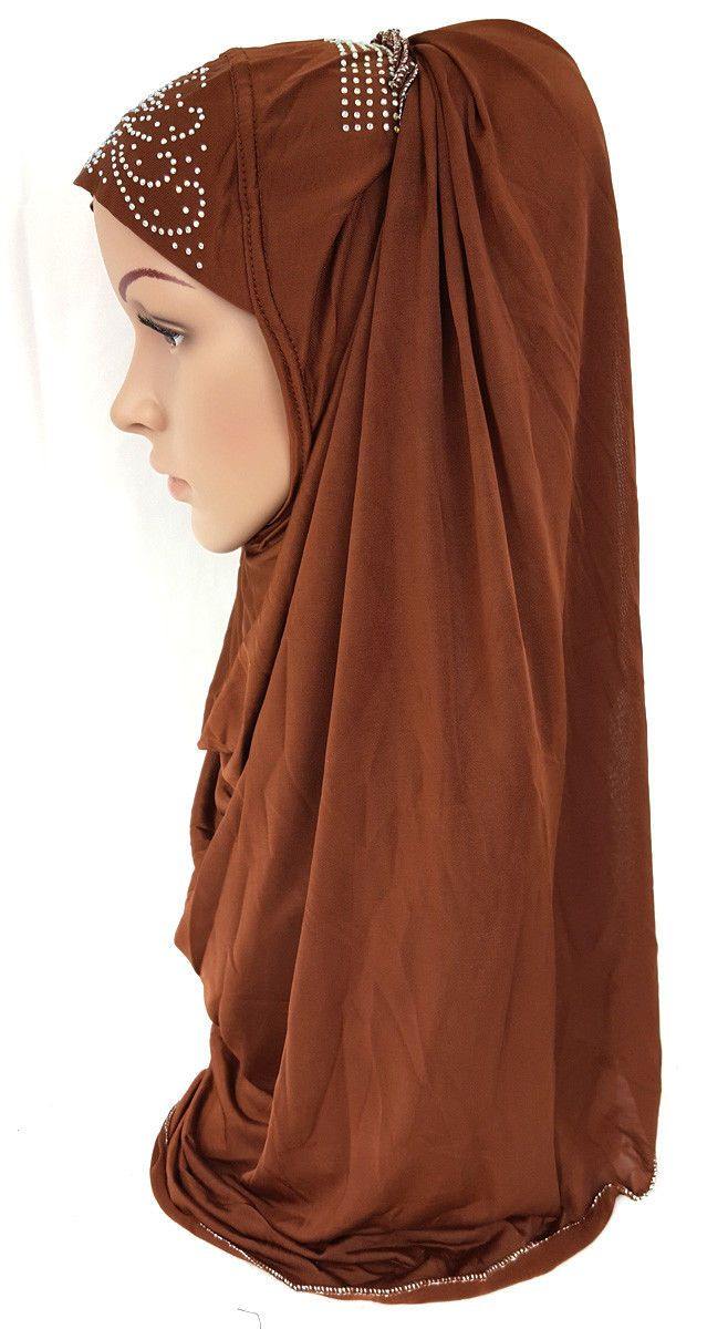 Pull-on Easy Muslim Hijab Fashion Islamic Scarf Viscose Ice Silk MLl061