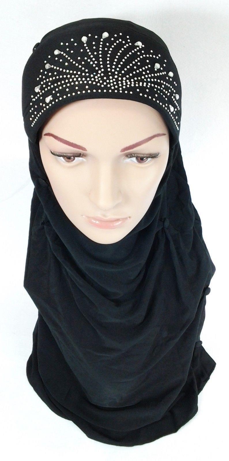 Crystal Hemp Over Chest Hijab Muslim Scarf Islamic Amira Hijab