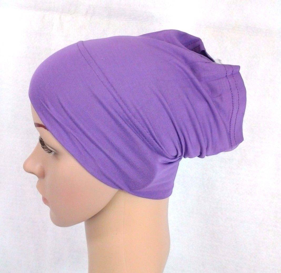 Cotton UnderHijab Scarf Shawl Slip on Bonnet Hijab Tube Hair Loss (12 colors)