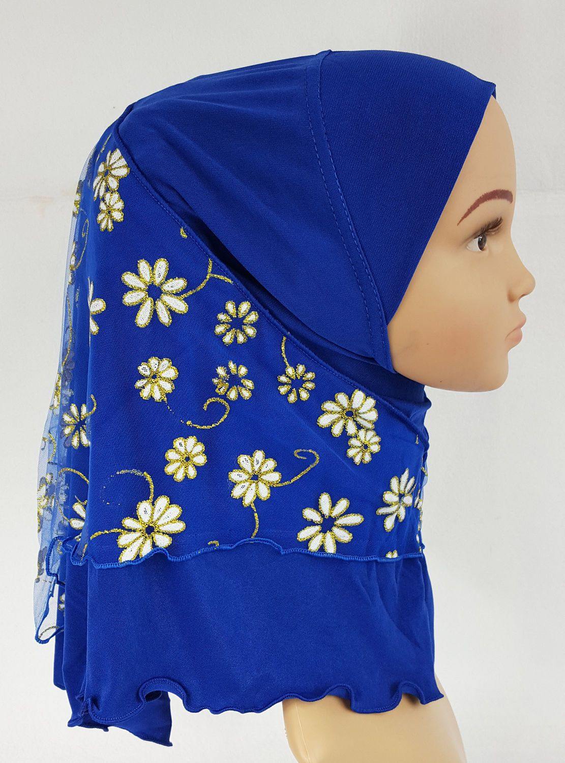 Crystal Hemp Toddler Children Kids Hijab Islamic Scarf Shawls -7270