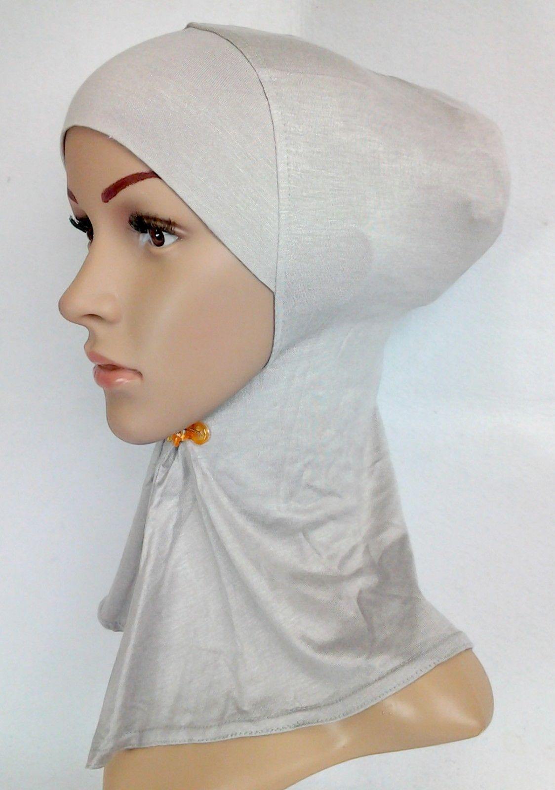 Women's Under Scarf Hat Cap Bone Bonnet Hijab Islamic Neck Cover Muslim