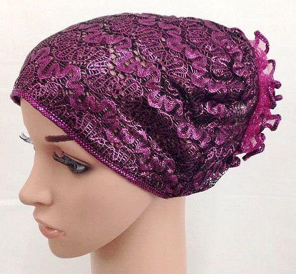 High Quality Double-Lace Flower UnderHijab Muslim Hijab Caps Islamic Underscarf