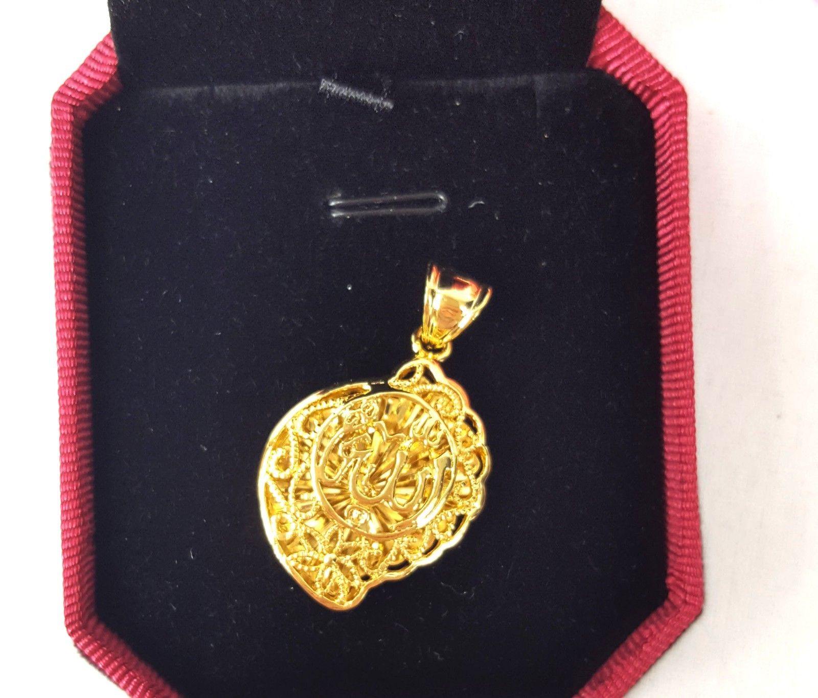 24k Gold Plated Islamic Pendant Copper Necklace