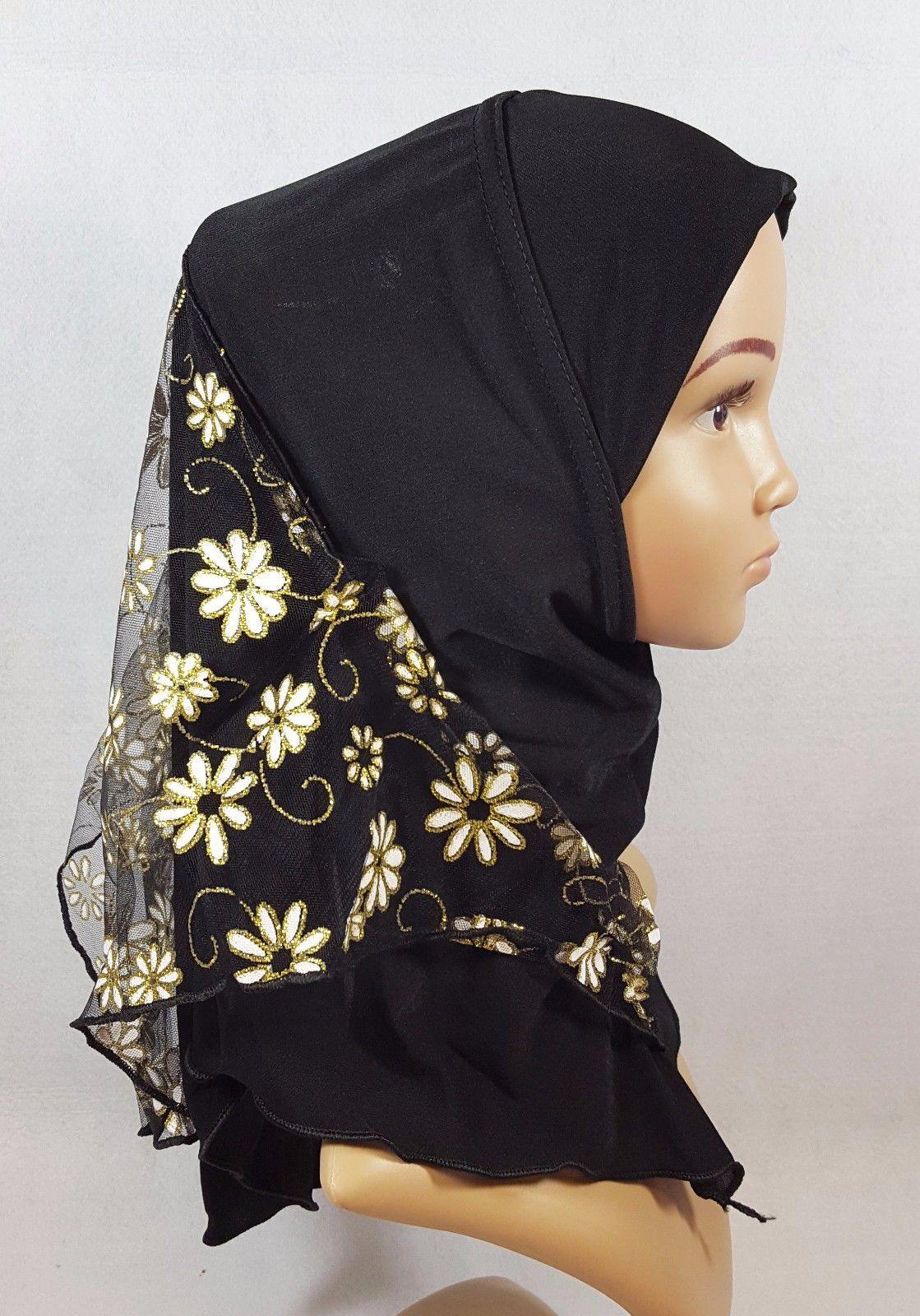 Crystal Hemp Toddler Children Kids Hijab Islamic Scarf Shawls -7270